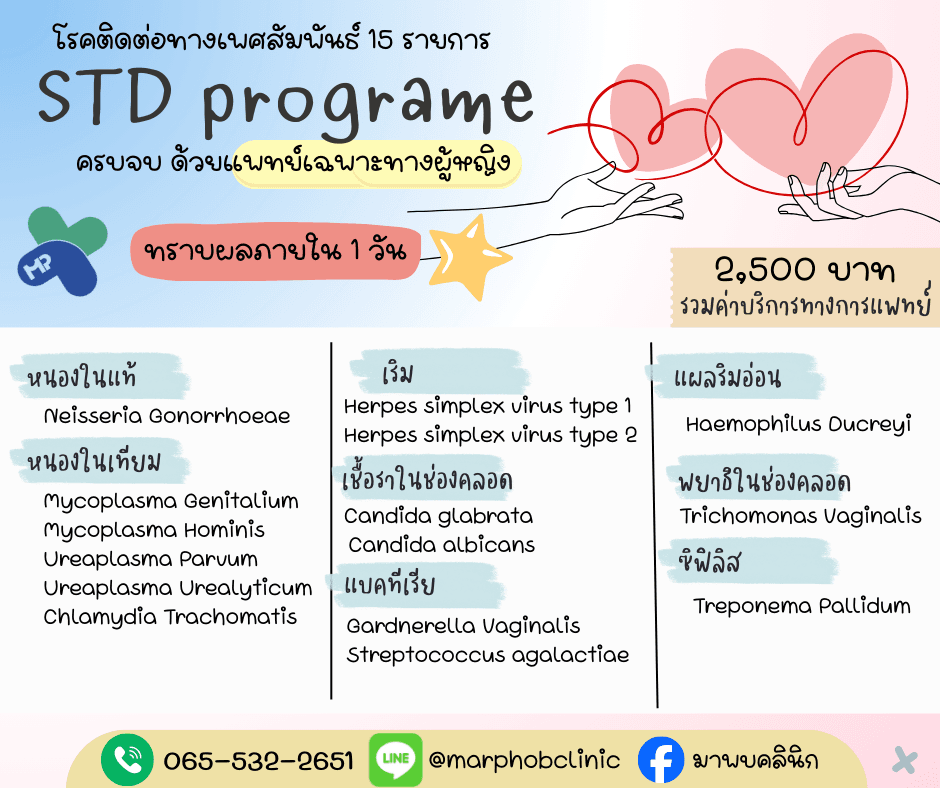 ตรวจโรคติดต่อทางเพศสัมพันธ์ 15 รายการ